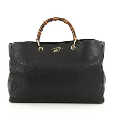 Gucci Bamboo Shopper Tote Leather Large Black 1924201