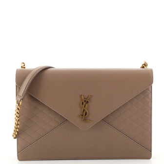Saint Laurent Classic Envelope Shoulder Bag Quilted Leather Medium