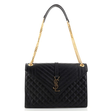 Saint Laurent Classic Monogram Envelope Satchel Mixed Matelasse Leather Large