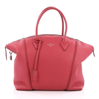 Louis Vuitton Soft Lockit Handbag Leather MM Red 1924601