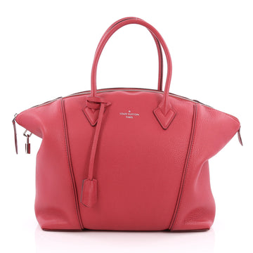 Louis Vuitton Soft Lockit Handbag Leather MM Red 1924601