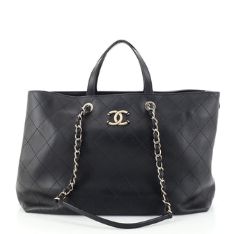 Chanel CC Shopping Tote Stitched Calfskin Large