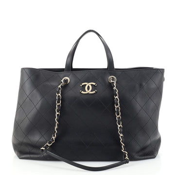 Chanel CC Shopping Tote Stitched Calfskin Large