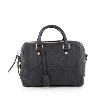 Louis Vuitton Speedy Bandouliere Bag Monogram Empreinte Leather 25 Blue 1925502