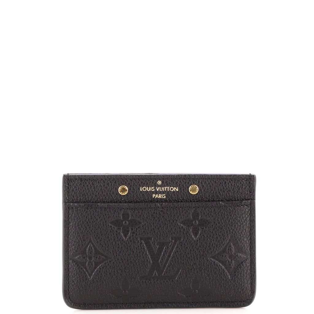 Louis Vuitton LV Monogram Empreinte Leather Card Holder - Black