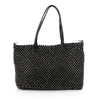 Valentino Glamorous Tote Crystal Embellished Leather Medium Black 1925711