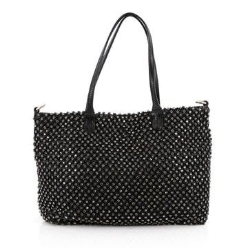 Valentino Glamorous Tote Crystal Embellished Leather Medium Black 1925711