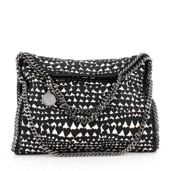 Stella McCartney Falabella Fold Over Bag Printed Canvas Black 1925733