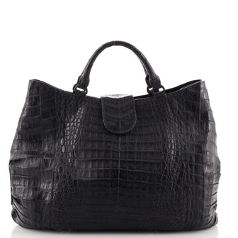 Nancy Gonzalez Convertible Flap Lock Tote Crocodile Large
