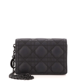 Christian Dior Ultra Matte Lady Dior Chain Pouch Cannage Quilt Calfskin Nano