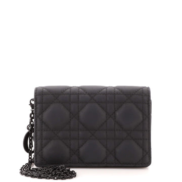 Christian Dior Ultra Matte Lady Dior Chain Pouch Cannage Quilt Calfskin Nano