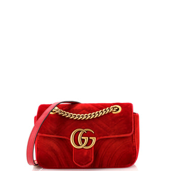 Gucci GG Marmont Flap Bag Matelasse Velvet Mini