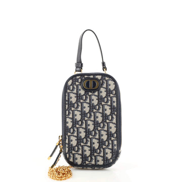 Christian Dior 30 Montaigne Phone Holder on Chain Oblique Canvas