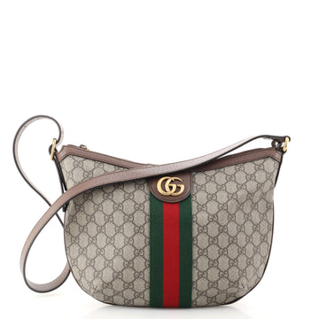 Gucci Ophidia Half Moon Hobo GG Coated Canvas Small