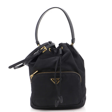 Prada Drawstring Bucket Bag Tessuto Small