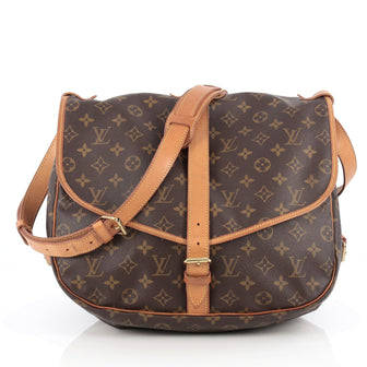 Louis Vuitton Saumur Handbag Monogram Canvas GM Brown 1926102
