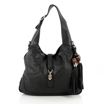 Gucci New Jackie Handbag Leather Medium Black 1926201