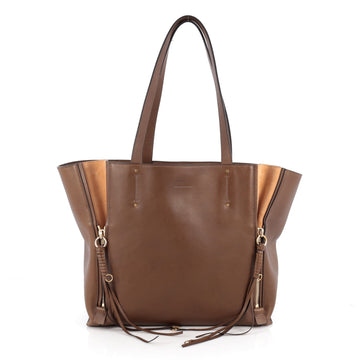 Chloe Milo Shopping Tote Leather Medium Brown 1926302