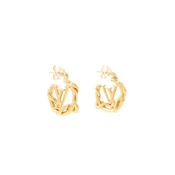 Louis Vuitton Garden Louise Hoop Earrings Metal Gold 1926443