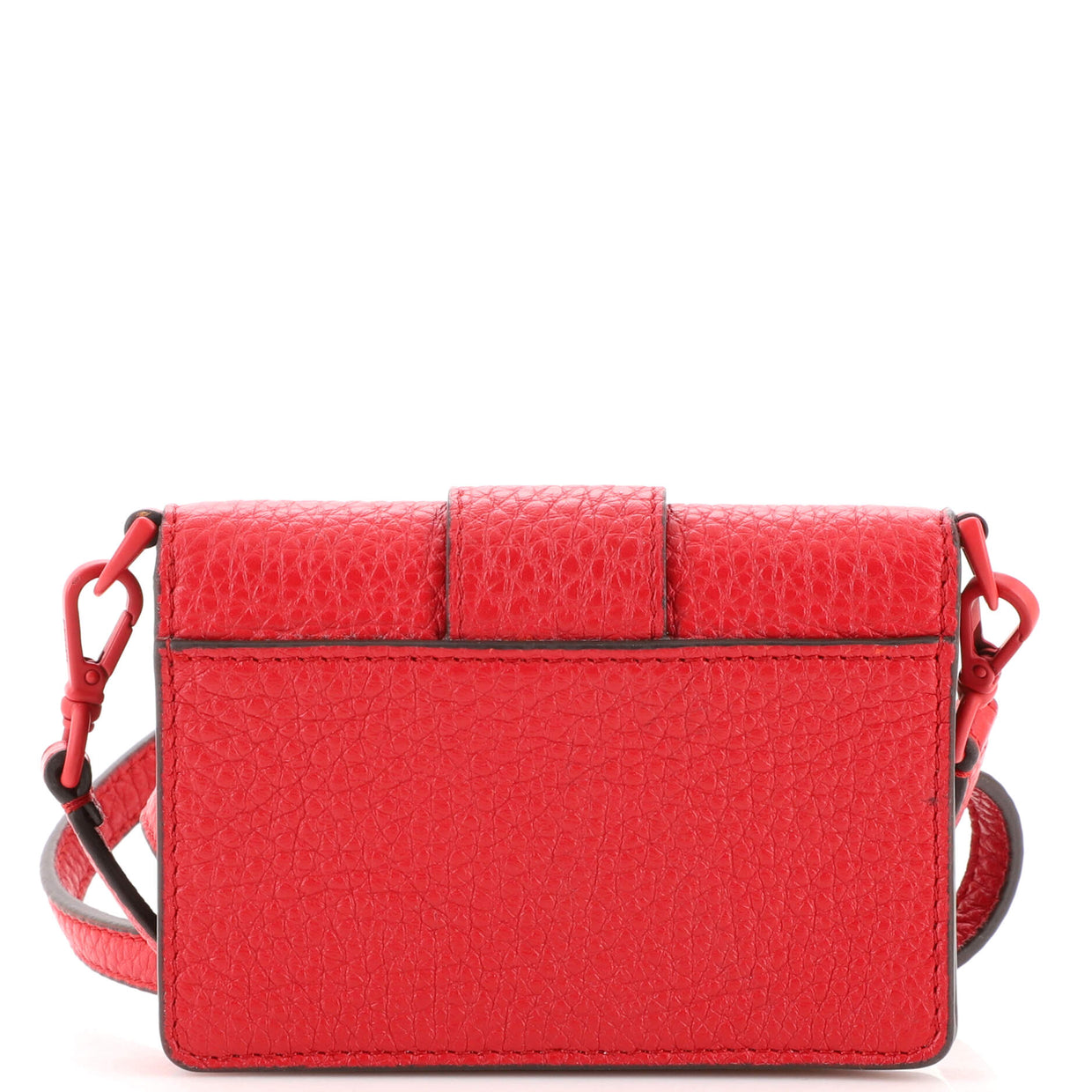 Fendi Baguette Flat Pouch Bag Leather Micro Red 1926711