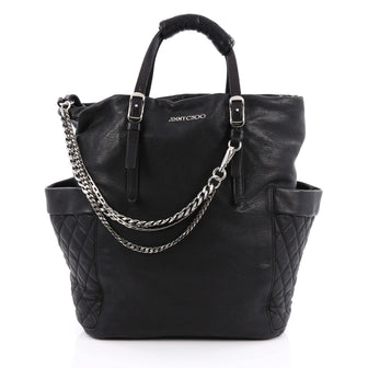 Jimmy Choo Blare Convertible Tote Leather Black