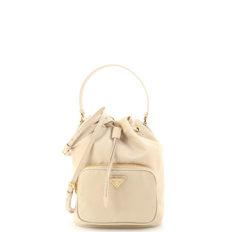 Prada Drawstring Bucket Bag Tessuto Small