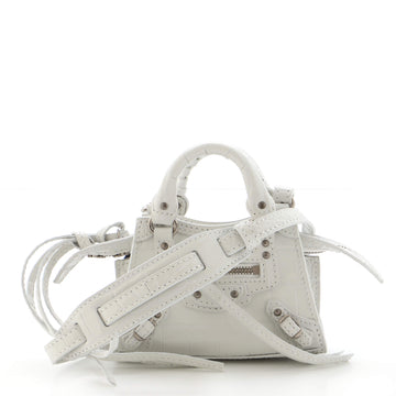 Balenciaga Neo Classic City Bag Crocodile Embossed Leather Super Nano