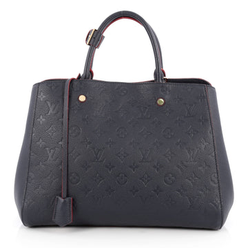 Louis Vuitton Montaigne Handbag Monogram Empreinte Leather GM Blue 1927401