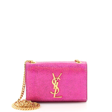 Saint Laurent Classic Monogram Crossbody Bag Glitter Leather Small
