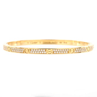 Cartier Love Bracelet 18K Yellow Gold with Pave Diamonds Small