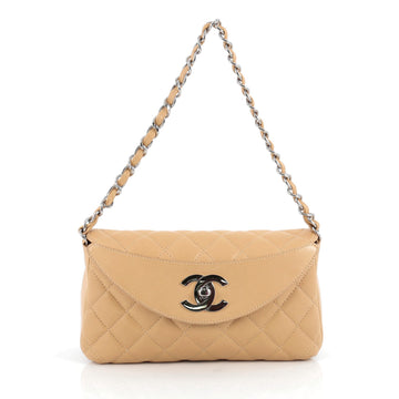 Chanel Crescent Chain Shoulder Bag Quilted Lambskin Small Neutral 1927602