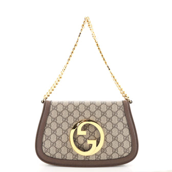 Gucci Blondie Flap Shoulder Bag GG Coated Canvas Small