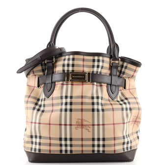 Burberry Golderton Tote Haymarket Coated Canvas Medium