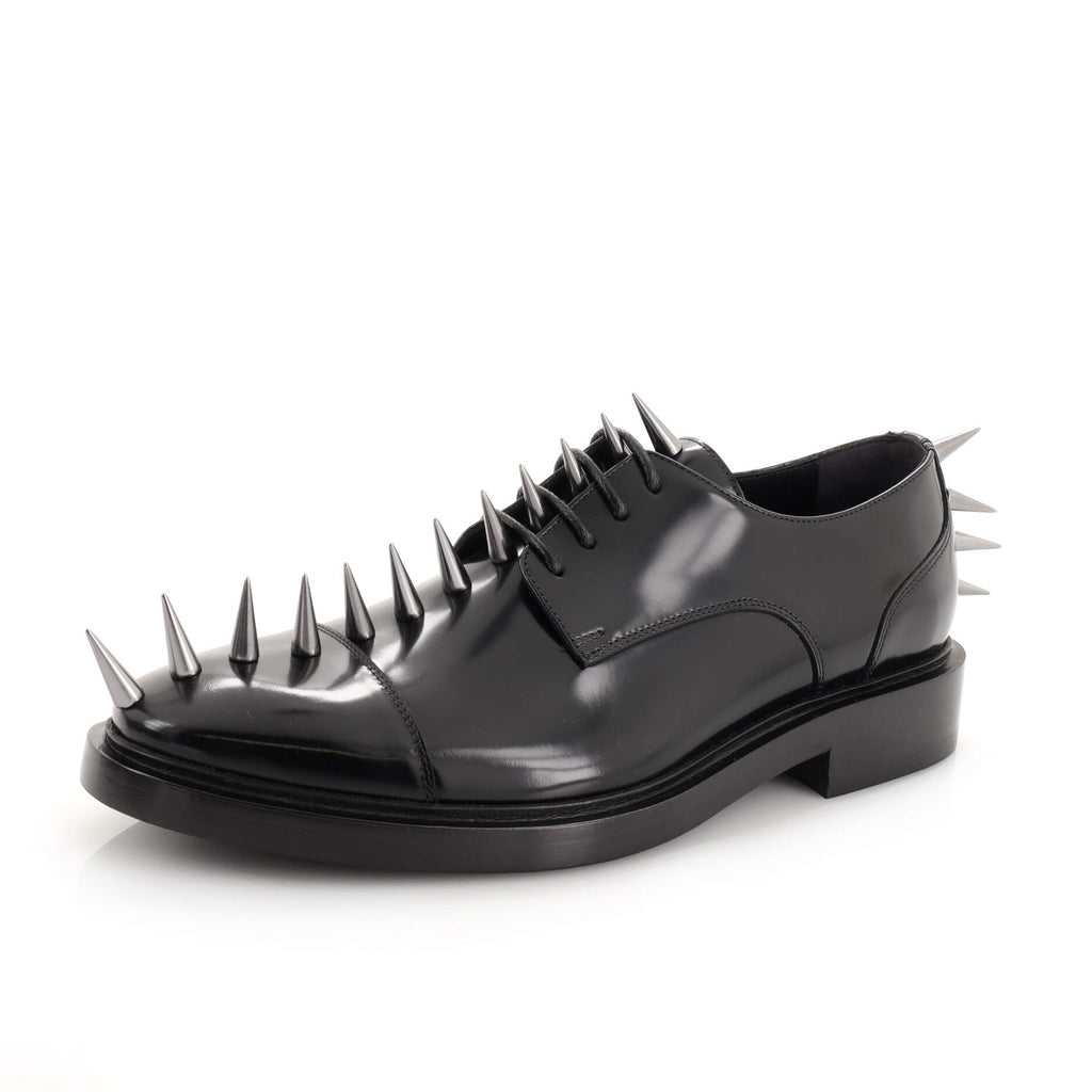 Balenciaga Men's Spiked Lace Up Derby Shoes Leather 192772 Balenciaga Men's Spiked Lace Up Derby Shoes Leather 192772