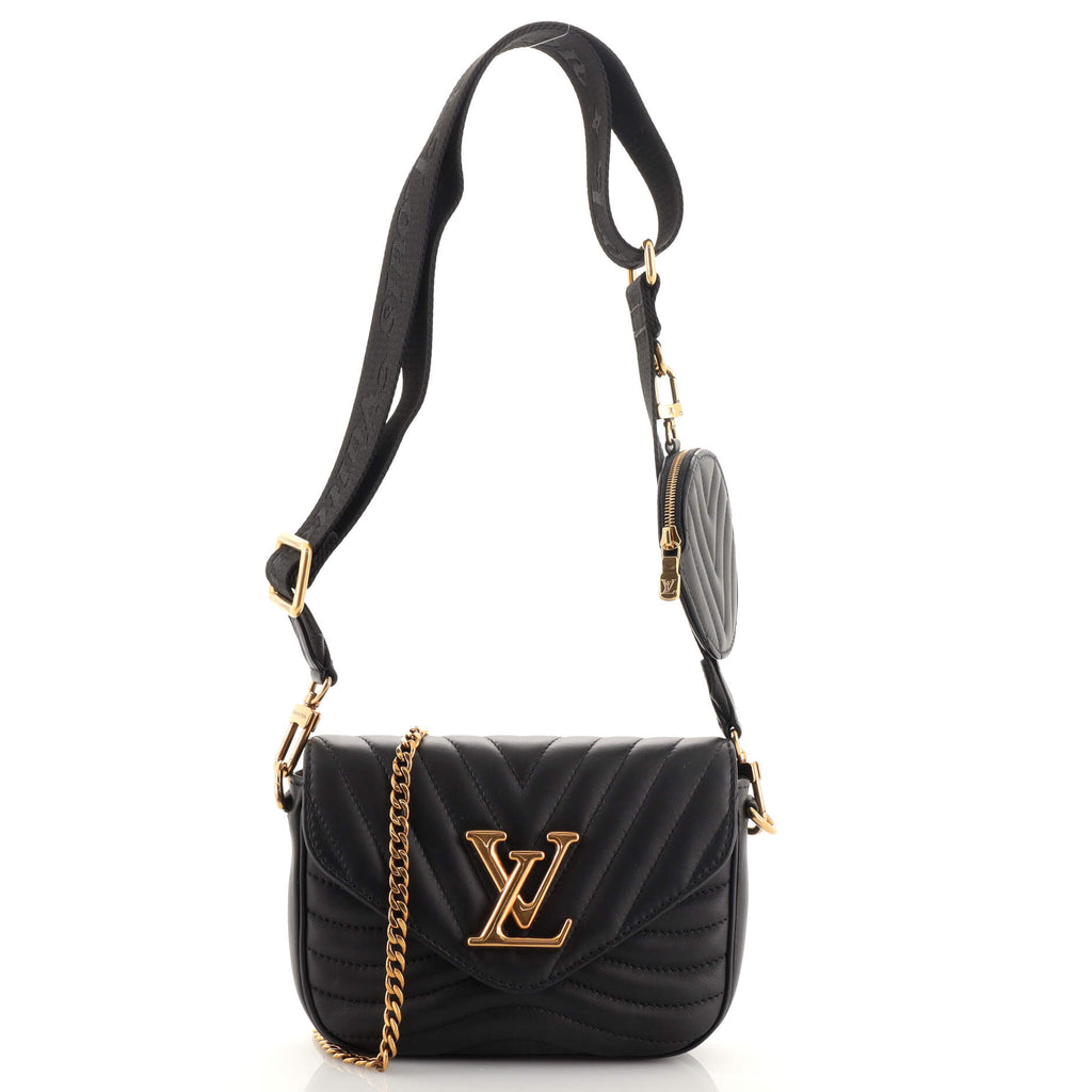Louis Vuitton New Wave Multi Pochette Black Leather Shoulder Bag