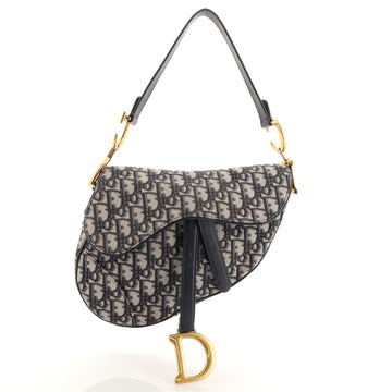 Christian Dior Saddle Handbag Oblique Canvas Medium