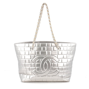 Chanel Frozen Tote Quilted Vinyl Large Silver 1928102