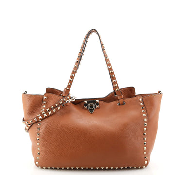Valentino Garavani Rockstud Tote Pebbled Leather Medium