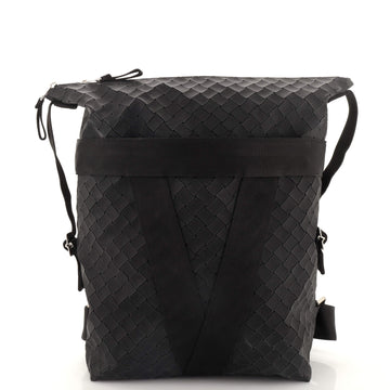 Bottega Veneta Fold-Over Backpack Intrecciato Effect Rubber