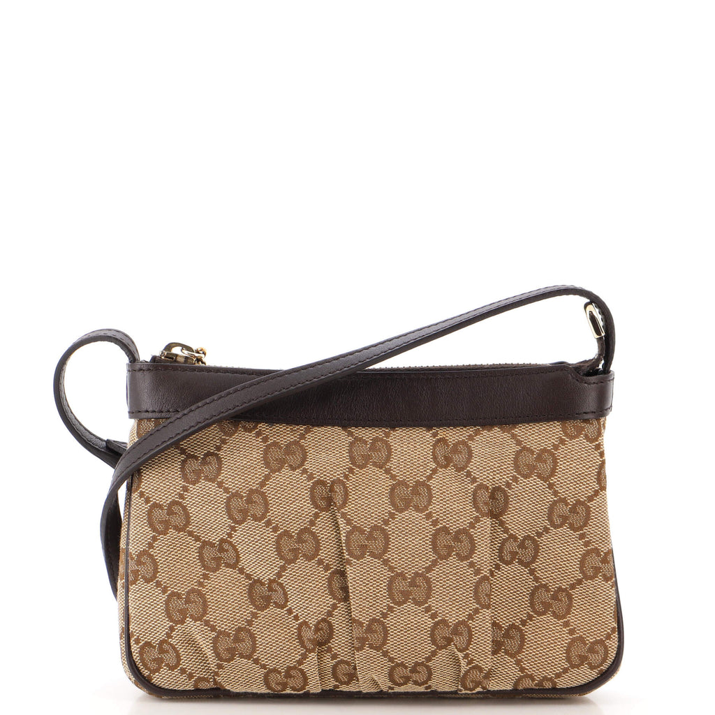 Gucci Lovely Heart Pochette Shoulder Bag GG Canvas 192827