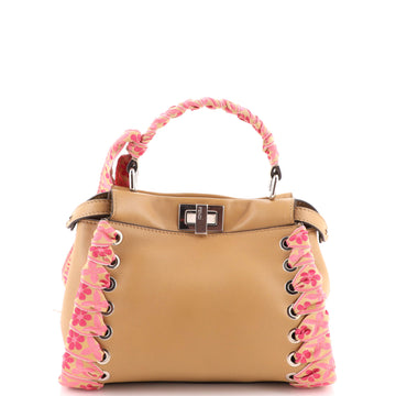 Fendi Peekaboo Bag Leather with Ribbon Whipstitch Mini