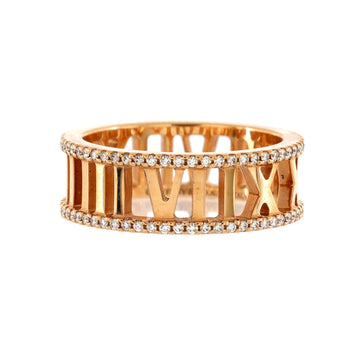 Tiffany & Co. Atlas Open Ring 18K Rose Gold with Diamond 7mm