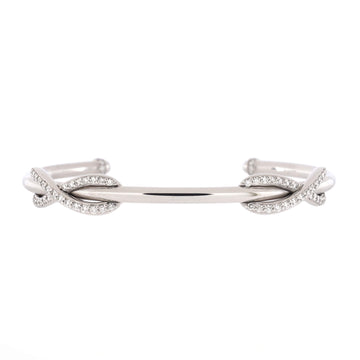 Tiffany & Co. Infinity Double Cuff Bracelet 18K White Gold with Diamonds Medium