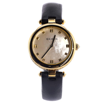 Gucci Diamantissima Quartz Watch PVD Stainless Steel and Leather with Mother of Pearl Dial 32