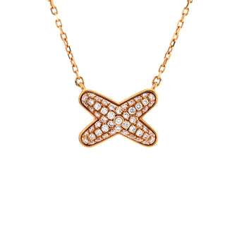Chaumet Jeux de Liens Pendant Necklace 18K Rose Gold with Diamonds