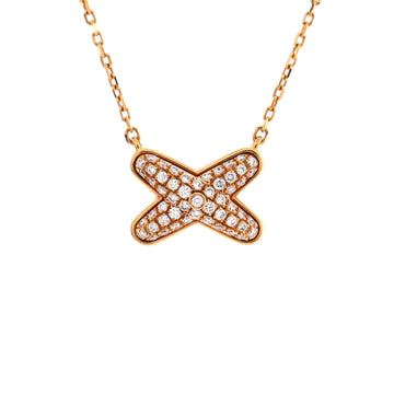 Chaumet Jeux de Liens Pendant Necklace 18K Rose Gold with Diamonds