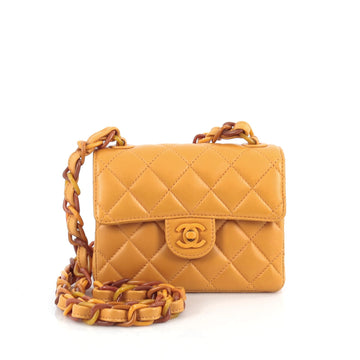 Chanel Square Resin Chain Flap Bag Quilted Lambskin Mini 1928401