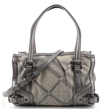 Burberry Pilgrim Satchel Shimmer Nova Check Canvas with Leather Medium