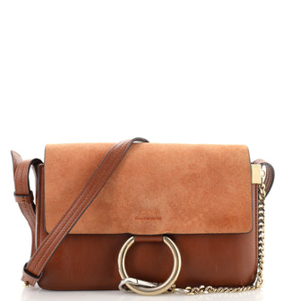 Chloe Faye Shoulder Bag Leather and Suede Small