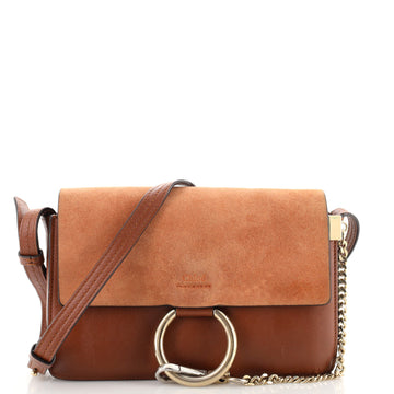 Chloe Faye Shoulder Bag Leather and Suede Small